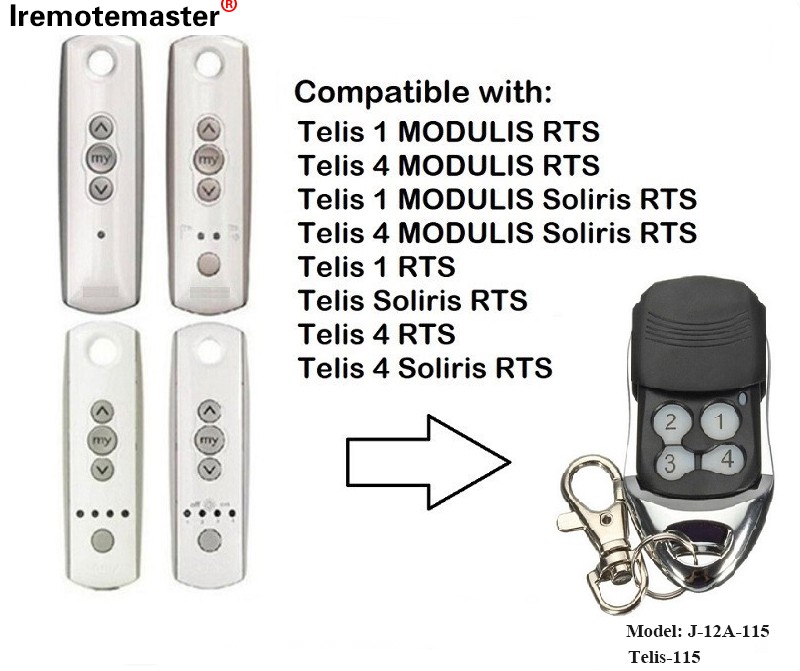 Telis 1 RTS Telis Soliris RTS 4 RTS گيراج دروازو ريموٽ ڪنٽرول 433.42MHz لاءِ